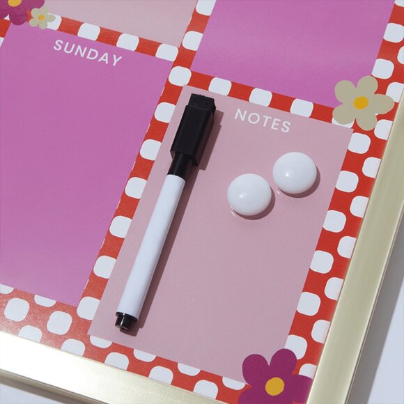 Whiteboard Planner Pink Multi - Picture 2 of 3